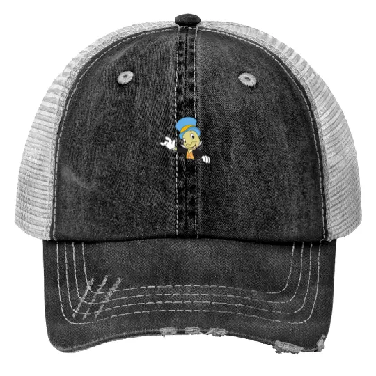 Disney Pinocchio Jiminy Cricket Faux Pocket Print Trucker Hats