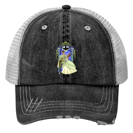 Disney Princess And The Frog Tiana And Naveen Portrait Print Trucker Hats