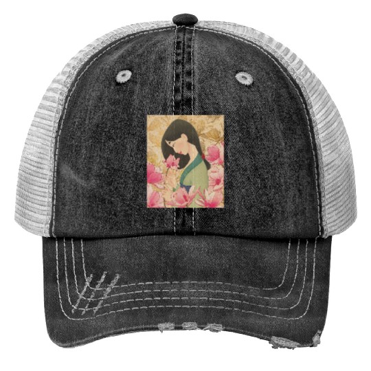 Disney Mulan Floral Print Trucker Hats