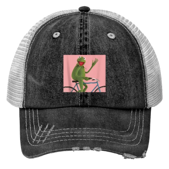 Disneyss The Muppets K the frog Bike Ride Print Trucker Hats