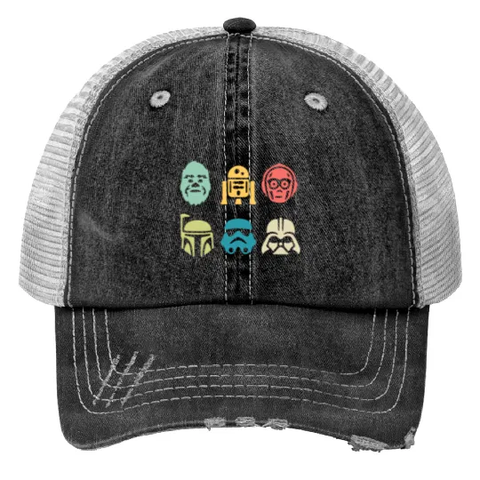Star Wars Retro Print Trucker Hats, Disney Star Wars, Star wars Print Trucker Hats, Disney Family Vacation Print Trucker Hats