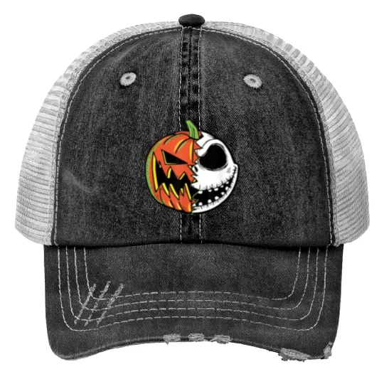Jàck skèllington, Jàck skèllington halloweeen, Jàck skèllington merch , Jàck skèllington disnèy, Jàck skèllington logo Print Trucker Hats