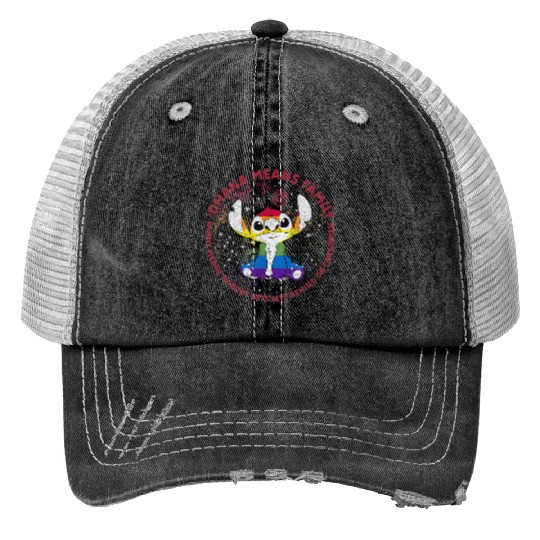 Ohana Means Family Pride Circle    , Stitch Eras Tour , Stitch Shirt, Disney Land Lilo and Stitch Print Trucker Hats