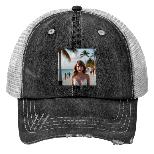 Discover Taylor In Miami Print Trucker Hats