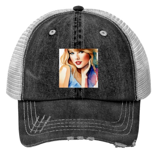 Discover Watercolor Taylor (2) Print Trucker Hats