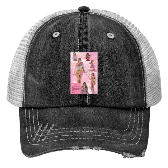 Discover Pink Taylor Print Trucker Hats
