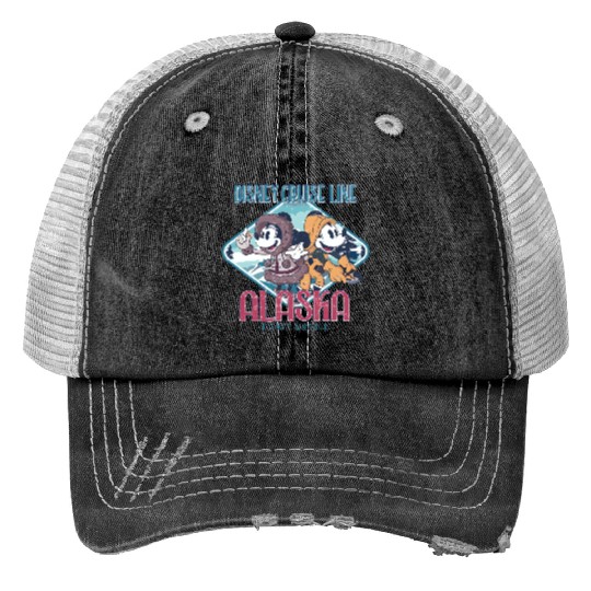 Disney Alaska Cruise Line Print Trucker Hats, Disney Family Trip Print Trucker Hats, Disney Alaska Cruise Print Trucker Hats
