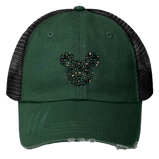 Leopard print Mickey Print Trucker Hats, Animal Kingdom Print Trucker Hats, women's Disney Print Trucker Hats
