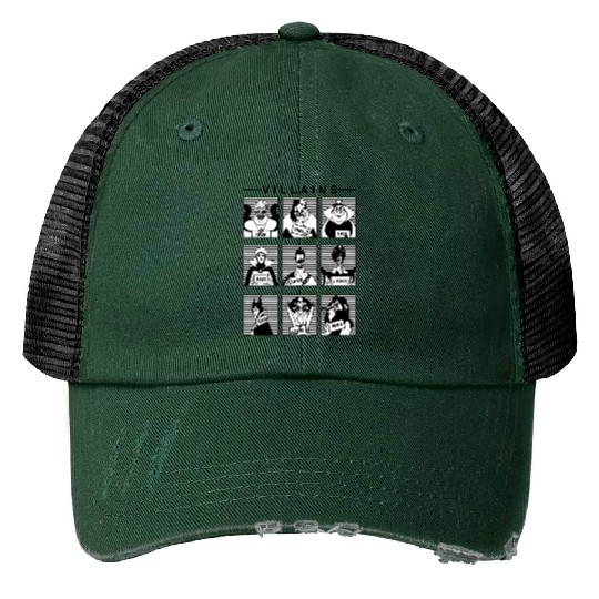 Discover Vintage Disney Villain Print Trucker Hats, Villain Squad Print Trucker Hats
