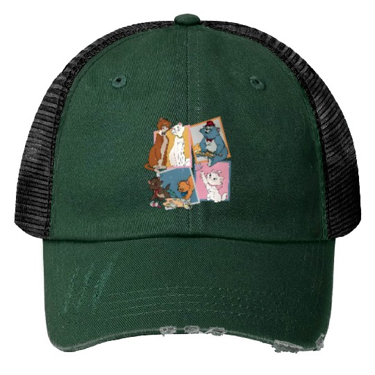 Vintage 90's Aristocats Print Trucker Hats, Disney The Aristocats Print Trucker Hats, Disney Marie Cat Print Trucker Hats, Disney World Print Trucker Hats, Magic Kingdom Family Print Trucker Hats