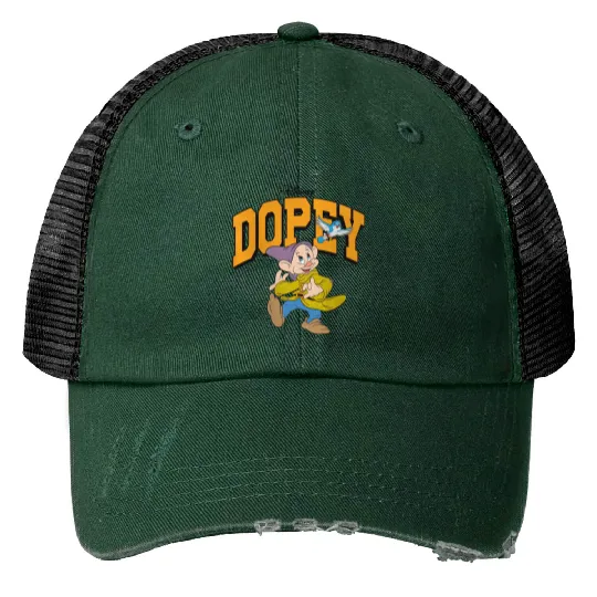 Vintage Dopey Dwarf Print Trucker Hats, Snow White Seven Dwarfs Print Trucker Hats, Disney World Disneyland Family Trip