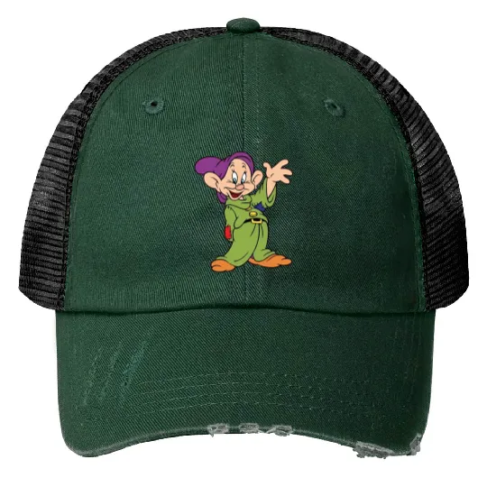 Dopey Dwarf Print Trucker Hats, Disney Dwarf, Seven Dwarfs, Disney Character Dwarf Print Trucker Hats