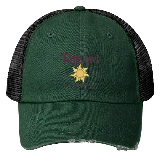 Tangled Rapunzel Print Trucker Hats, Disney Rapunzel Floral Print Trucker Hats