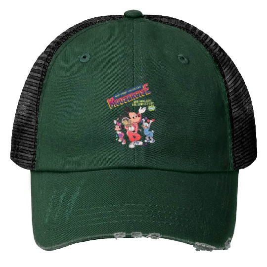 Vintage Disney Mousercise 90's Print Trucker Hats