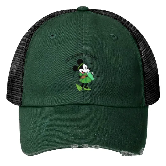 Minnie So Luckin Boujee Print Trucker Hats, Lucky Minnie, Disney St Patricks Day
