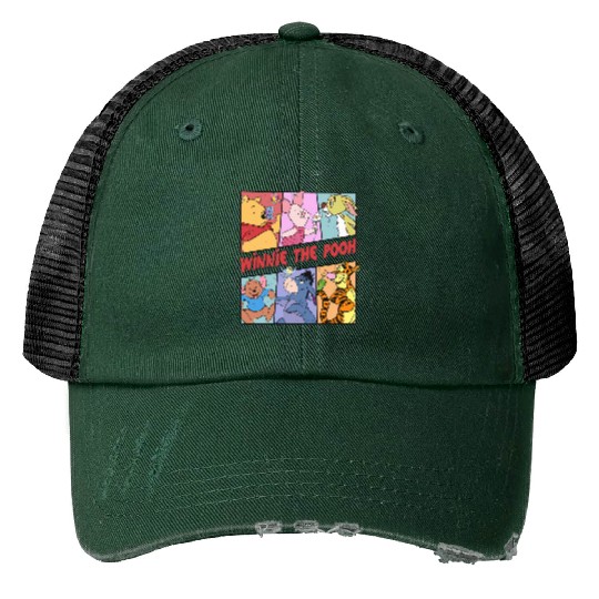Retro Disneyland Winnie The Pooh Print Trucker Hats