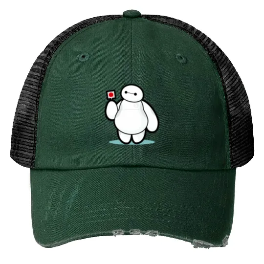 Disney Big Hero 6 Baymax With Lollipop Cute Shot Print Trucker Hats