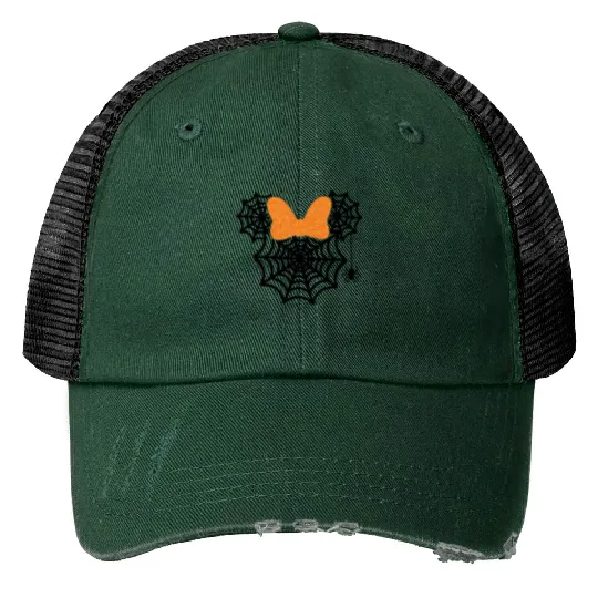 Minnie Mouse Spider Web Halloween Print Trucker Hats, Disney Halloween Print Trucker Hats, Minnie Mouse Halloween Print Trucker Hats, Mickey Halloween Print Trucker Hats,Halloween Spider Web Print Trucker Hats