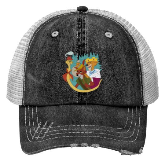 Disney Robin Hood Love Will Live Print Trucker Hats