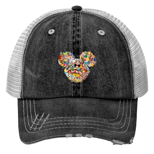 Mickey Mouse, Mickey Head Multi Character, Disney Print Trucker Hats