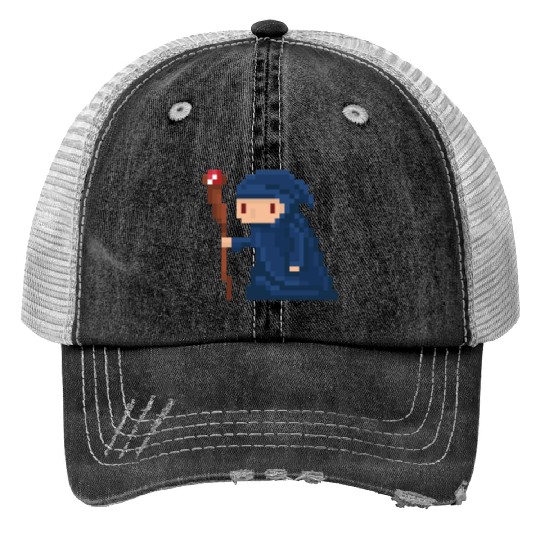 Pixel wizard Print Trucker Hats