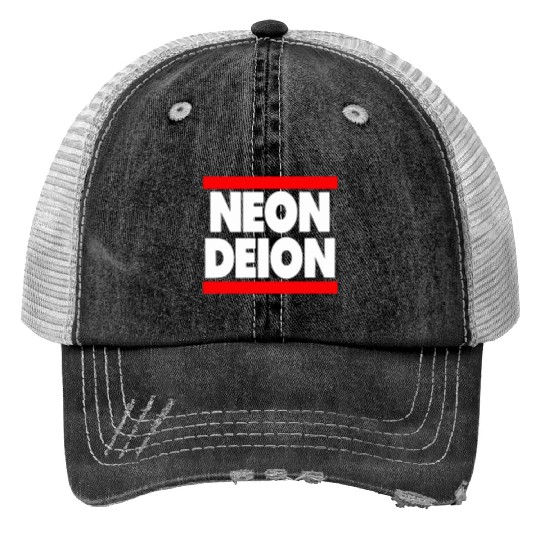 Neon Deion Sanders Primetime Atlanta Sf Print Trucker Hats