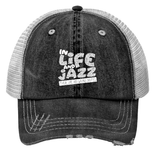 Jazz - Trumpet - Saxophone - Music - I love Jazz Print Trucker Hats
