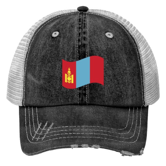 flag mongolia Print Trucker Hats