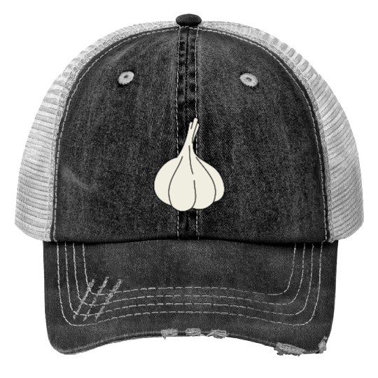 garlic knoblauch veggie vegetable gemuese2 Print Trucker Hats