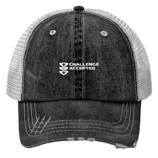 Challenge Accepted stoplight automotive mechanic c Print Trucker Hats