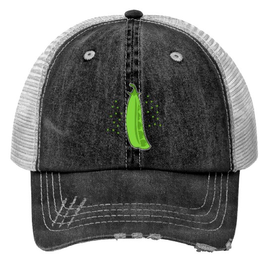 Pea Pod Vegetable Print Trucker Hats