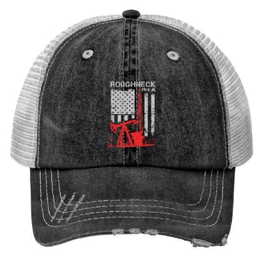 Driller - roughneck - oilfield - oilfield flag u Print Trucker Hats
