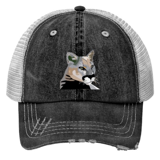 Cougar,Puma,Mountain Lion Print Trucker Hats