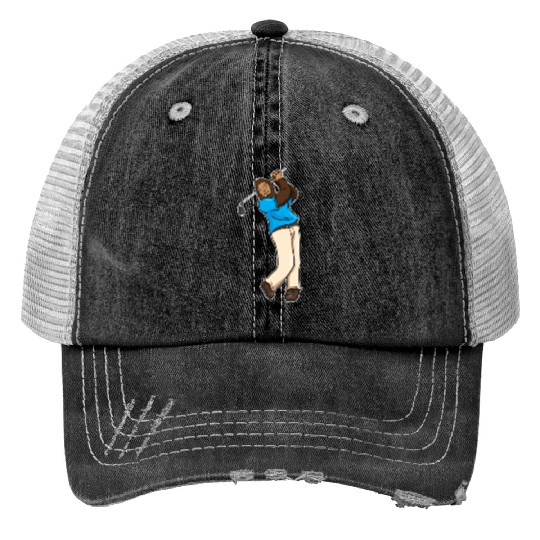 Golf Golfer Bigfoot Sasquatch Gift Print Trucker Hats