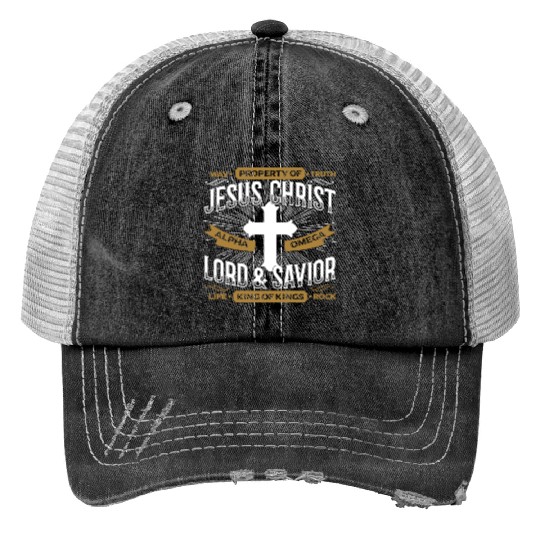 way property of truth jesus christ alpha omega lor Print Trucker Hats