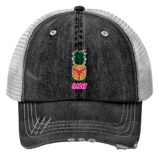 Pineapple Slut Print Trucker Hats Slutshirt Sexy Clothes Print Trucker Hats