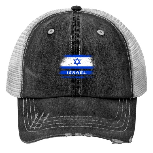 Israel Vintage Flag / Gift Jerusalem Print Trucker Hats