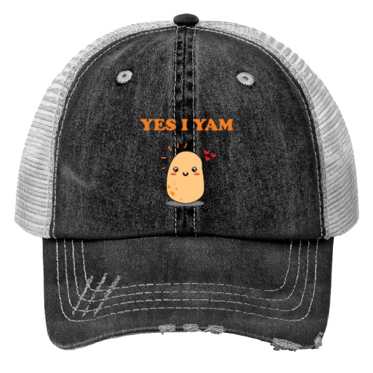 She Is My Sweet Potato Yes I Yam Couple Goals Print Trucker Hats