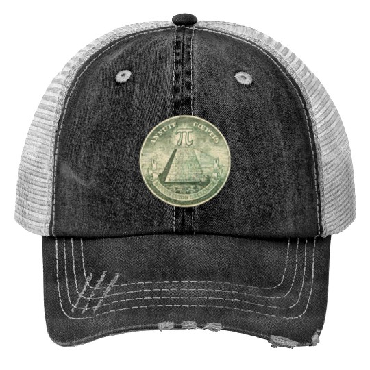 Illuminati Pi Great Seal 3.14 Pi Day Print Trucker Hats