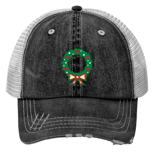 christmas wreath Print Trucker Hats