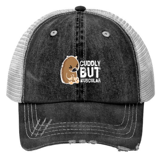 Cuddly But Muscular Wombat Sweet Australia Wild Print Trucker Hats