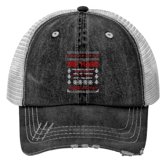 Die Hard Christmas Jumper Print Trucker Hats