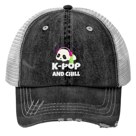 K-POP and chill. Black #2 Print Trucker Hats