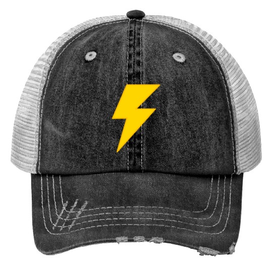 yellow lightning bolt Print Trucker Hats