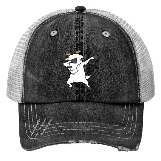 Goats Kids Funny Dabbing Goat Love Goats Print Trucker Hats