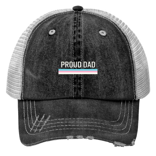 Lgbt Transgender Pride Proud Dad Print Trucker Hats
