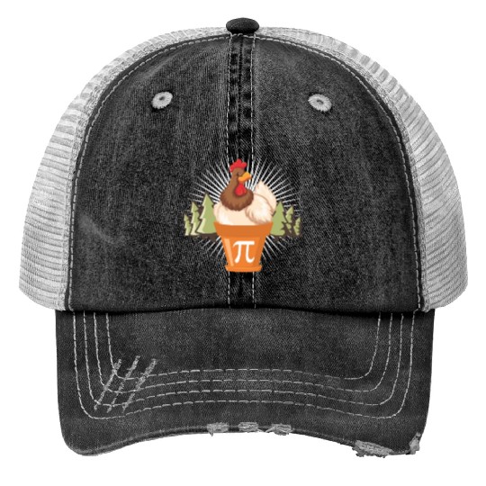 Chicken Pot Funny Pi Day Math lover 3.14 Print Trucker Hats