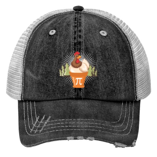 Chicken Pot Funny Pi Day Math lover 3.14 Print Trucker Hats