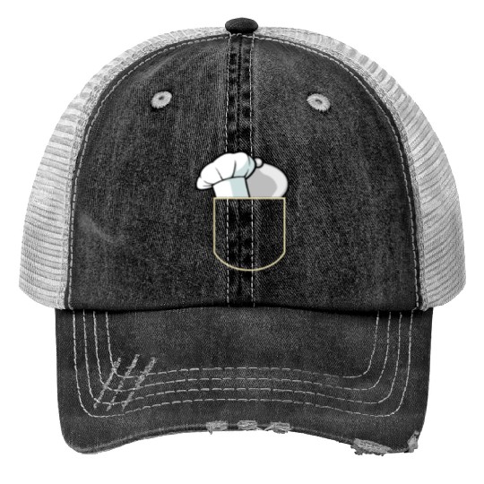 Chef Cap In The Pocket Cook Gift Idea Print Trucker Hats
