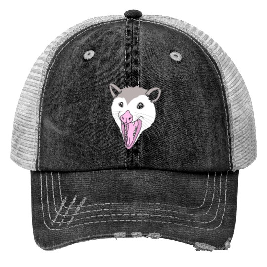 Possum Opossum Face Print Trucker Hats